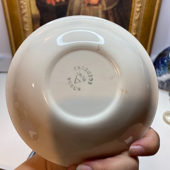 Set Of Six Vtg Egersund Norway Black Pheasant Transferware Shallow Bowls - Picture 14 of 16